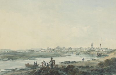 Cardiff von Süden, um 1789 von Julius Caesar Ibbetson